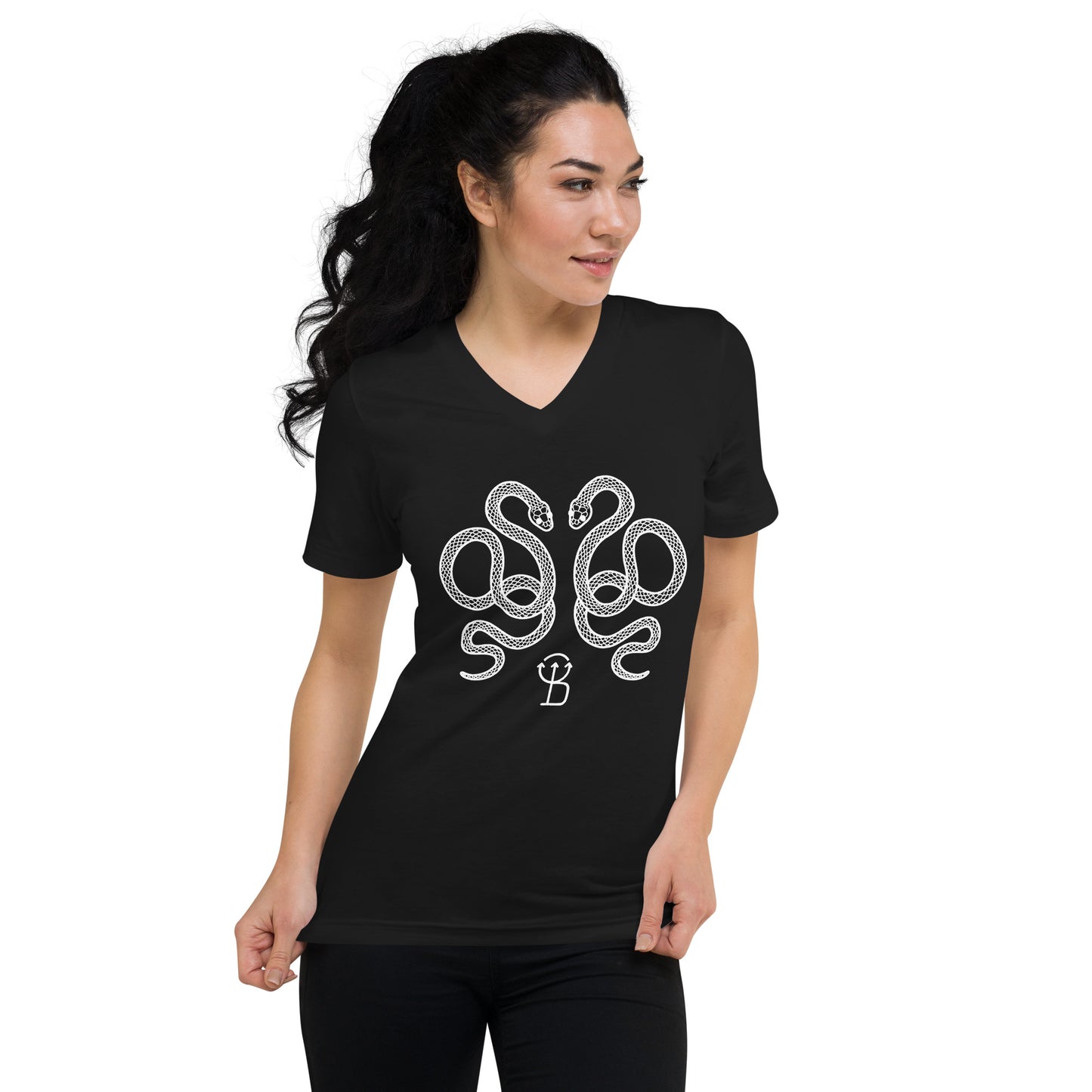 Dual Serpents V-Neck T-Shirt